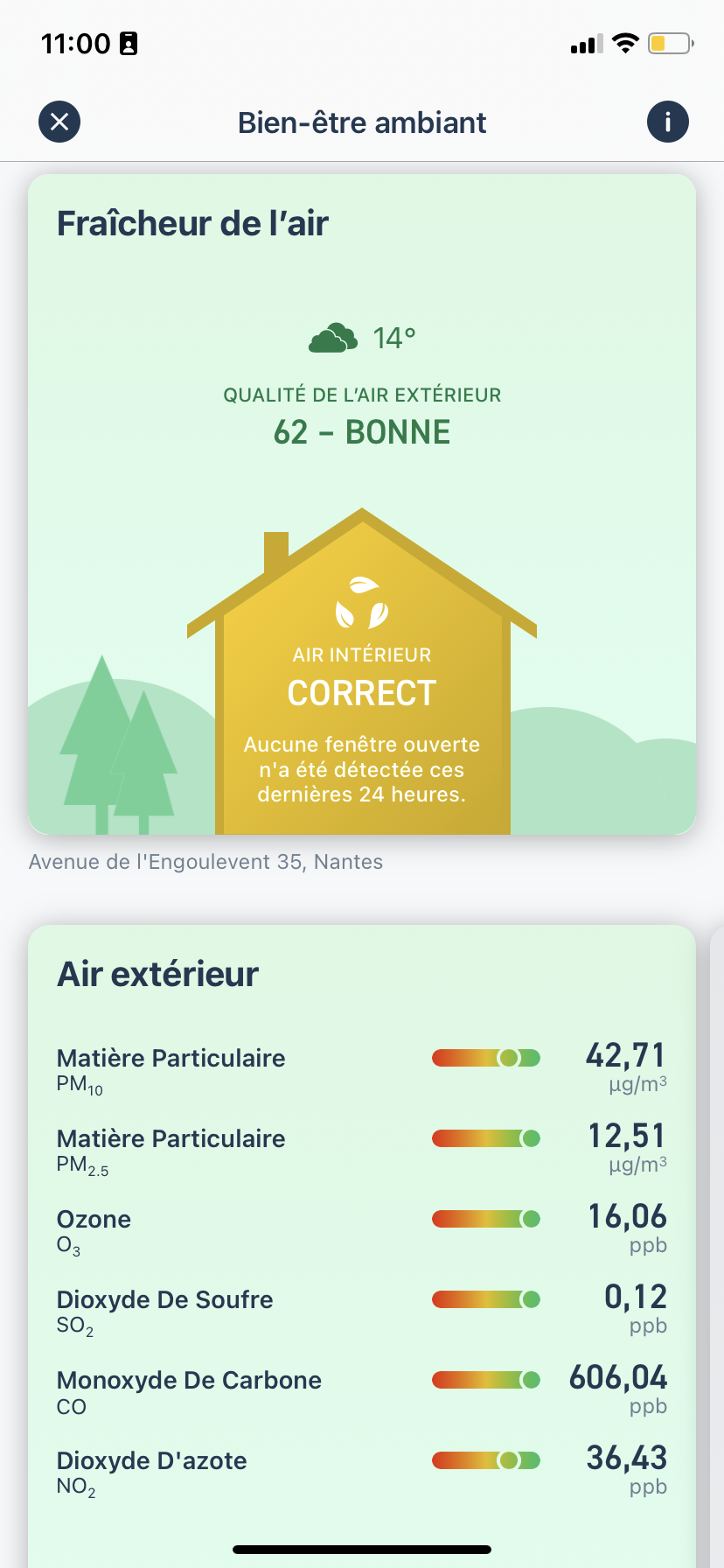 Qualité de l'air dans l'application Tado°