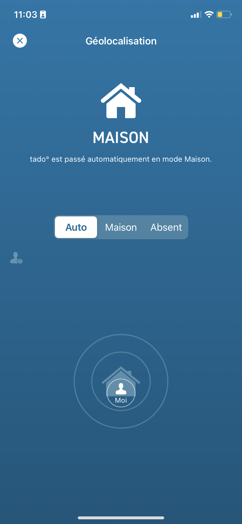 Détection du mode de présence dans l'application Tado°