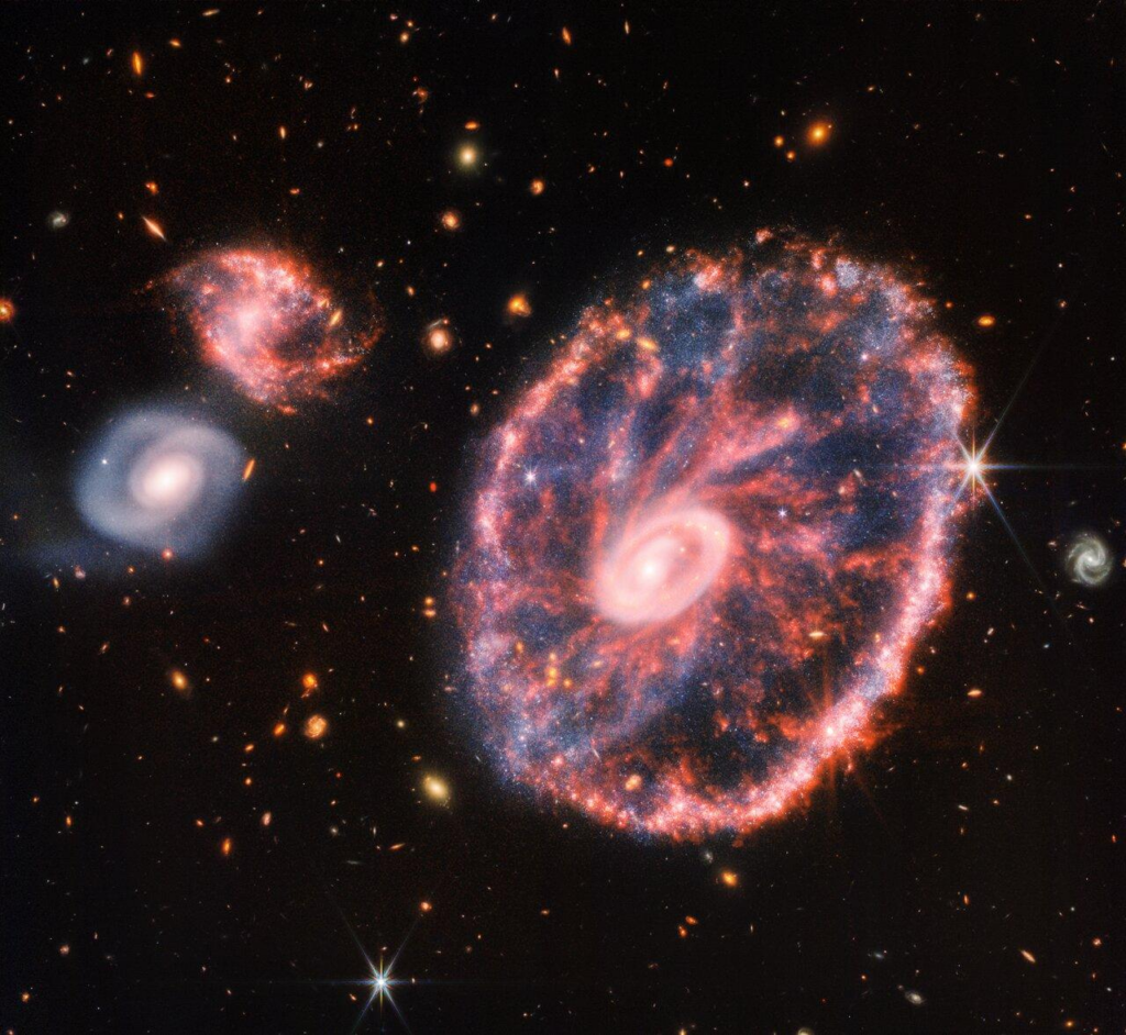 La galaxie de la Roue de Chariot, mise à jour par le télescope James Webb